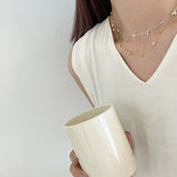 S925 Silver Point Star Diamond Collar Necklace for Girls