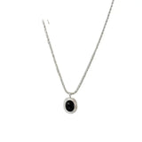 Retro Oval Agate Necklace in S925 Silver