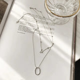 S925 Silver Double Layer Bead Collar Necklace