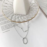 S925 Silver Double Layer Bead Collar Necklace