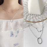 S925 Silver Double Layer Bead Collar Necklace