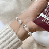 S925 Silver Pearl Circle Personalized Bracelet for Girls