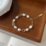 S925 Silver Pearl Circle Personalized Bracelet for Girls