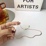 S925 Silver Flat Snake Bone Wide Necklace Female Net Red