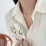 S925 Silver Girl Double Layer Snake Bone Chain Necklace