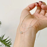 S925 Silver Girl Double Layer Snake Bone Chain Necklace