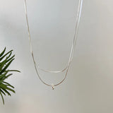 S925 Silver Girl Double Layer Snake Bone Chain Necklace