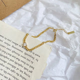 S925 Silver Chain Single Diamond Bracelet Girl