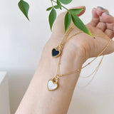 S925 Silver Ins Wind Agate Shell Love Necklace Girl