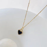 S925 Silver Ins Wind Agate Shell Love Necklace Girl