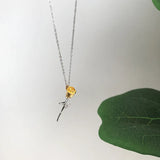 S925 Silver Little Prince's Rose Collar Necklace for Girls