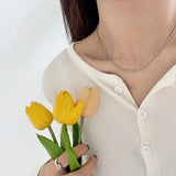 S925 Silver Ball Rice Charm Collar Necklace for Girls