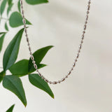S925 Silver Ball Rice Charm Collar Necklace for Girls
