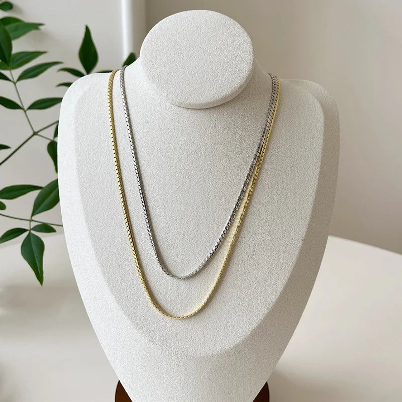 Snake Bone Collar Chain Necklace S925 Silver for Girls
