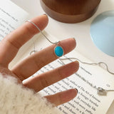 S925 Sterling Silver Turquoise Snake Bone Necklace