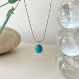 S925 Sterling Silver Turquoise Snake Bone Necklace