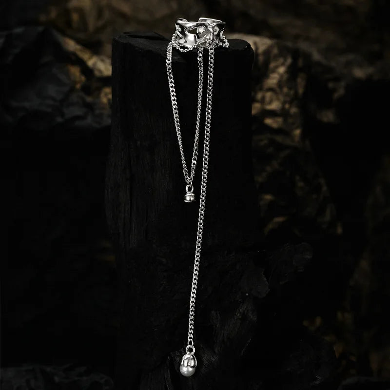 S925 Shell Pearl Ear Clip Senior Hollow Chain Ear Bone Clip