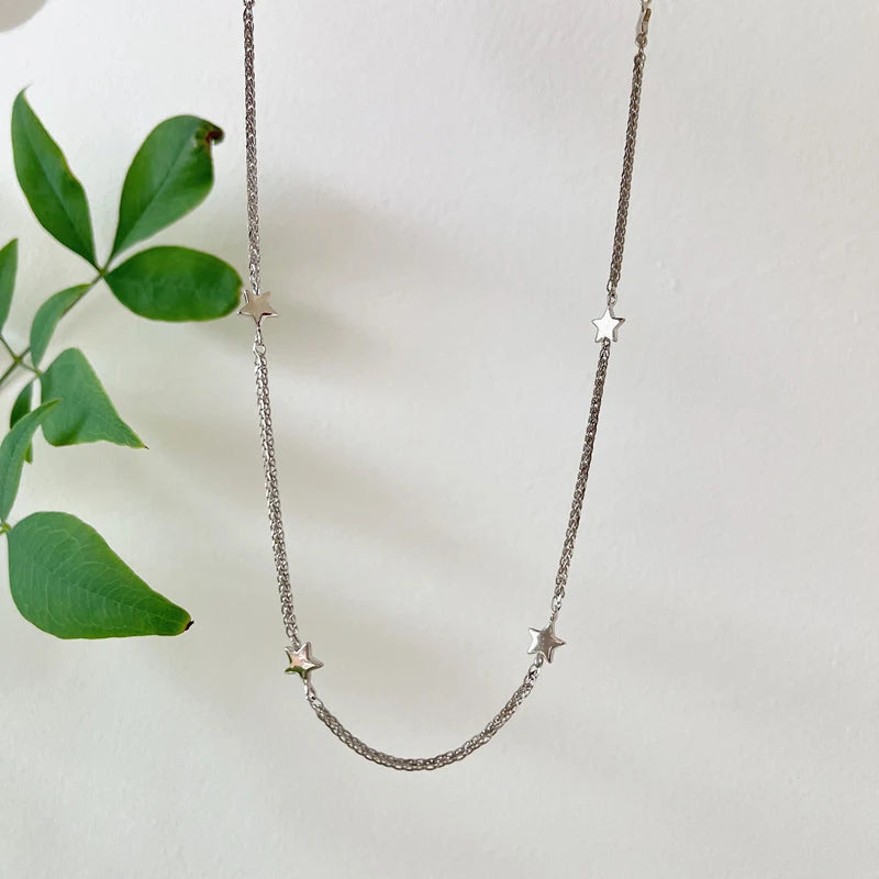S925 Silver 3D Star High-Grade Choker Necklace Necklac