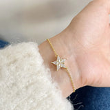 S925 Silver Zircon Snowflake Bracelet Women