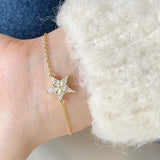 S925 Silver Zircon Snowflake Bracelet Women