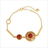 Silver Plated Agate Stone Bracelet Palace Style Hanfu Bangle