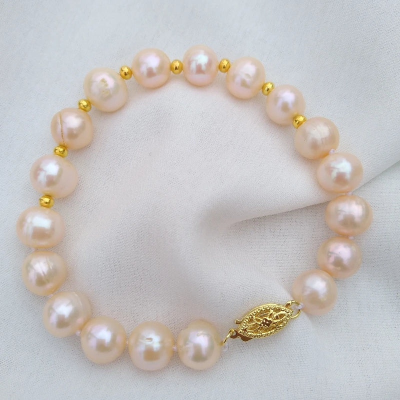 South Sea 9-10mm Pearl Bracelet For Women 14k Clasp Customizable