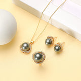 Pearl Jewelry Set with Zircon for Women Party Wedding Gift