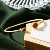 Southern Red Agate Bracelet Small Sterling Silver Plated