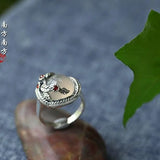 Vintage Style Sterling Silver Chalcedony Ornament