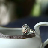 Vintage Style Sterling Silver Chalcedony Ornament