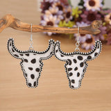 Leopard Print Cowhide Earrings for Cowgirl Women