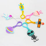 Space Astronaut Keychain Alien Spaceship Cartoon PVC Key Rings Gift
