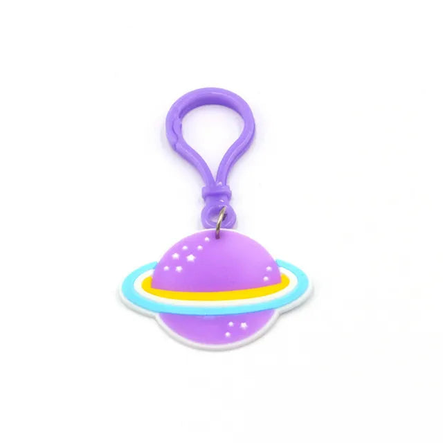 Space Astronaut Keychain Alien Spaceship Cartoon PVC Key Rings Gift