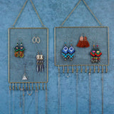 Metal Grid Earring Ring Necklace Display Rack for Home