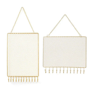 Metal Grid Earring Ring Necklace Display Rack for Home