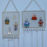 Metal Grid Earring Ring Necklace Display Rack for Home