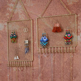Metal Grid Earring Ring Necklace Display Rack for Home
