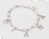 Personalized Spaced Initial Bracelet in Gold
