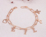 Personalized Spaced Initial Bracelet in Gold