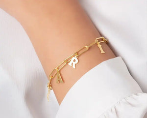 Personalized Spaced Initial Bracelet in Gold