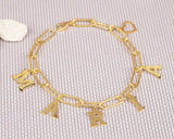 Personalized Spaced Initial Bracelet in Gold