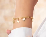 Personalized Spaced Initial Bracelet in Gold