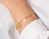 Personalized Spaced Initial Bracelet in Gold
