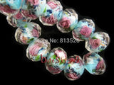 Faceted Lampwork Glass Spacer Beads 12x8mm 20pcs - 18 Colors to Choose