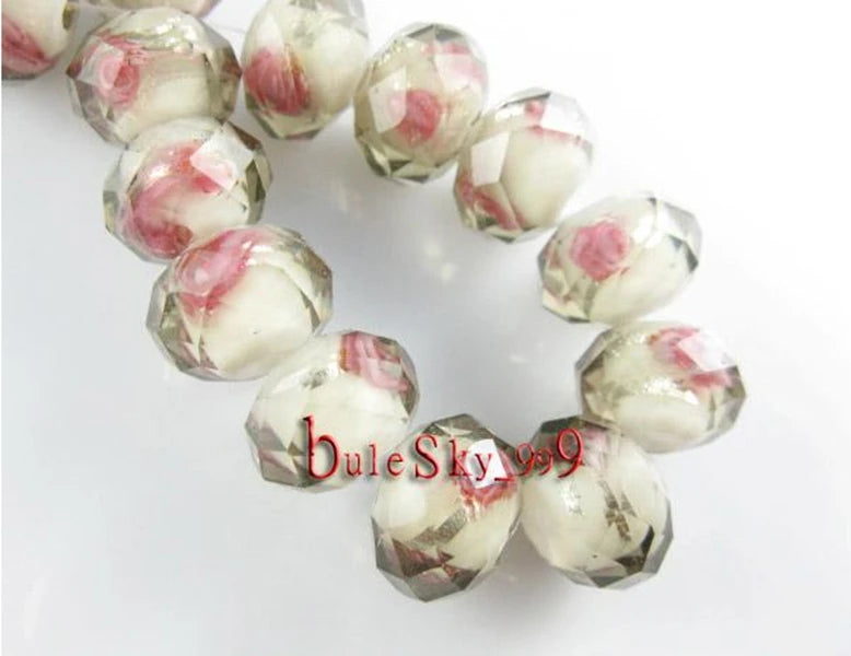 Faceted Lampwork Glass Spacer Beads 12x8mm 20pcs - 18 Colors to Choose