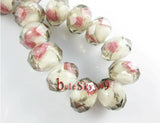 Faceted Lampwork Glass Spacer Beads 12x8mm 20pcs - 18 Colors to Choose