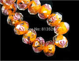 Faceted Lampwork Glass Spacer Beads 12x8mm 20pcs - 18 Colors to Choose