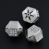 Rhinestone Pave Metal Spacer Beads Bracelet Charms DIY