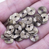 100Pcs Spacer Beads Wave Round Tortuose Ring Bronze Tone Charms Bracelets DIY