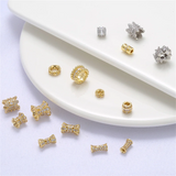 Big Hole Zircon Inlay Spacer Beads for Jewelry Making
